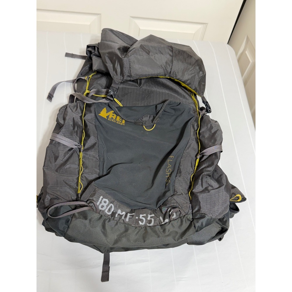 REI Co-op Flash 55 Mens Large Gray Yellow Lightweight Hiking Backpack
